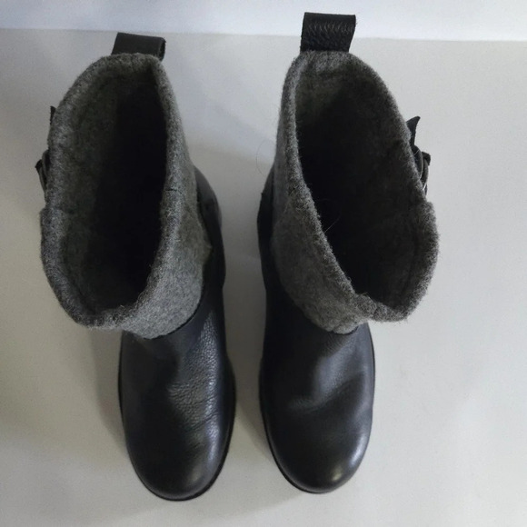 Woolrich Baltimore Harness Boot Leather Wool Lug Sole Moto Bikercore‎ Size 6.5 - Picture 4 of 7